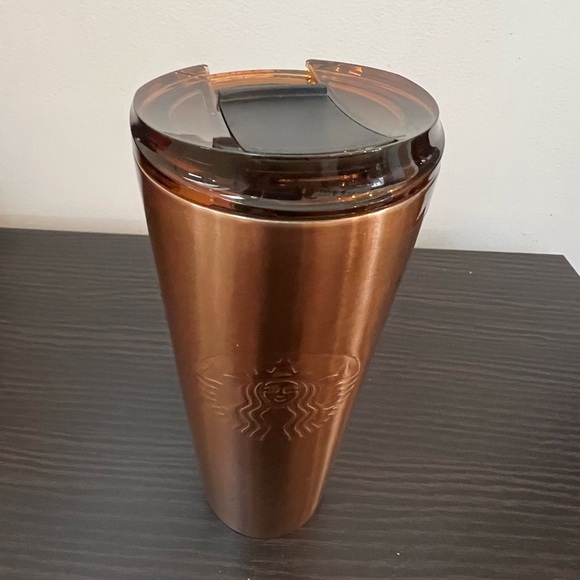 *NEW AND UNUSED* Starbucks 16oz iced stainless steel reflective copper tumbler - Picture 2 of 2